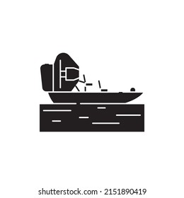 Airboat color line icon. Isolated vector element. Outline pictogram for web page, mobile app, promo svg
