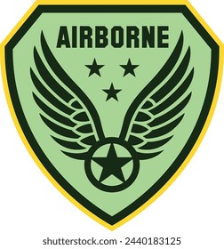 Airborne badge. Winged military emblem. Force patch