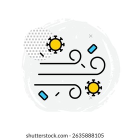 Airborne Droplets Vector Icon Illustrating Virus Transmission