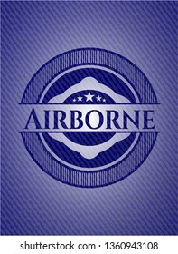 Airborne emblem with jean background