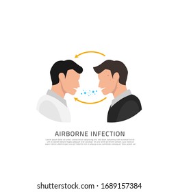 Airborne Infection icon design vector illustration template. Transmision of the disease virus concept on white background.