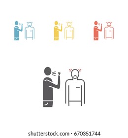 Airborne infection. Line icon. Vector.