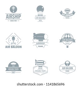 Airborne logo set. Simple set of 9 airborne vector logo for web isolated on white background