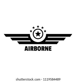 Airborne logo. Simple illustration of airborne vector logo for web design isolated on white background