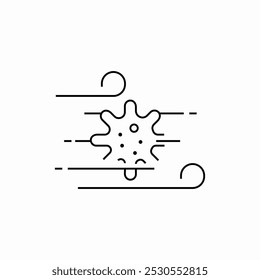 vetor de sinal de ícone de bactéria propagada pelo ar