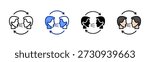 Airborne Transmission icon set multiple style collection