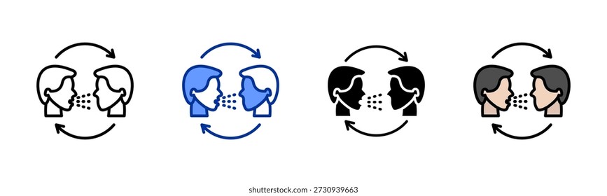 Airborne Transmission icon set multiple style collection