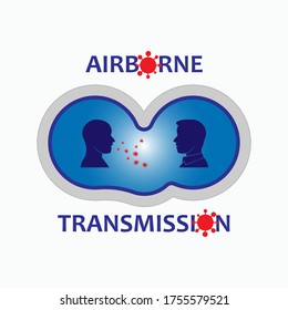 Airborne Transmission Illustration - Vector.  Presented In Colorful Style.