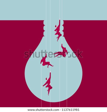 Airborne to the trap, the trap is shaped like a light bulb.The background is blue.