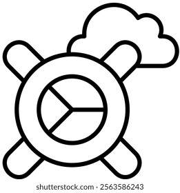 Airborne Wind Turbine Icon Element For Design