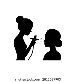 Airbrush Complexion Perfection Icon Icon Isolated On White Background
