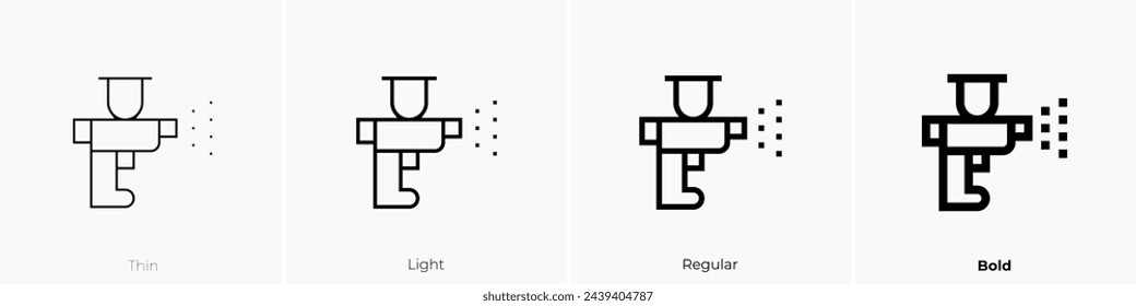 airbrush icon. Thin, Light Regular And Bold style design isolated on white background