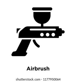 Airbrush icon vector isolated on white background, logo concept of Airbrush sign on transparent background, filled black symbol