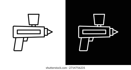 Iconos del aerógrafo. iconos del vector del dibujo de la línea