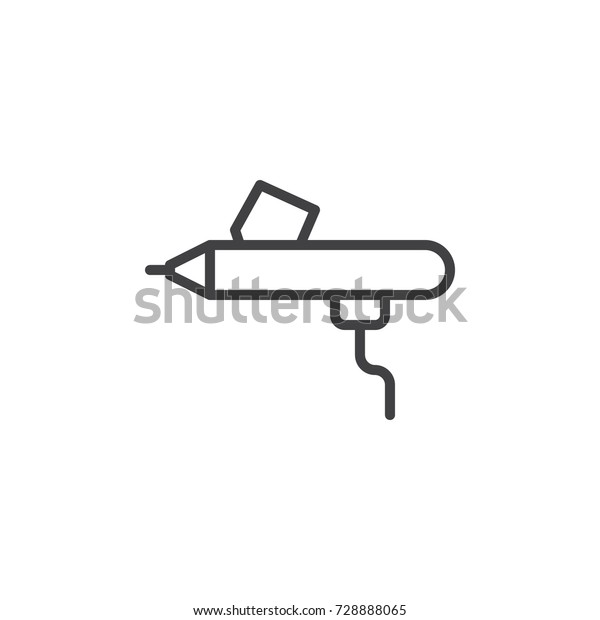 Airbrush line icon, outline vector sign, linear\
style pictogram isolated on white. Symbol, logo illustration.\
Editable stroke