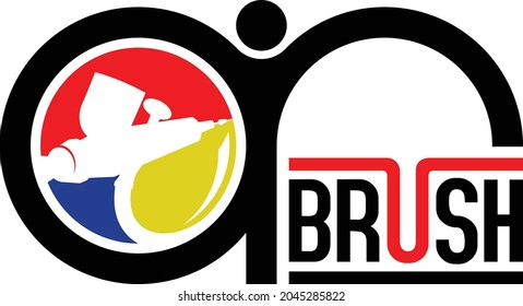 Airbrush logo with three primary colors