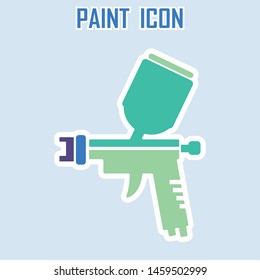 airbrush spray gun vector icon.