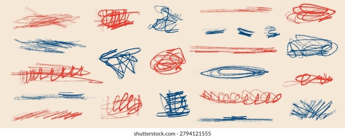 Airbrush spray scribble with paint shapes and pen marks for poster or promo sticker tag. Messy highlight brush in grunge airbrush spray paint emphasis abstract. Hand drawn vector retro pack isolated.