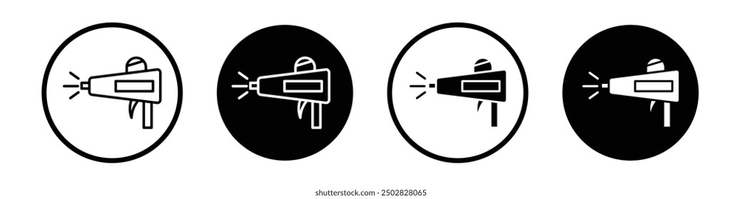 Conjunto de iconos de Vector de aerógrafo negro relleno y estilo delineado.
