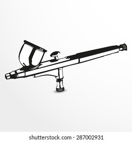 Airbrush. Vector illustration. Black and white view.