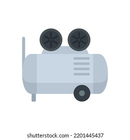 Airbrushing air compressor icon. Flat illustration of airbrushing air compressor vector icon isolated on white background