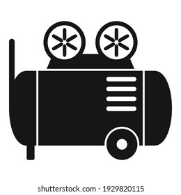 Icono del compresor de aire de parachoques de aire. Ilustración simple del icono del vector del compresor de aire para el diseño web aislado en fondo blanco