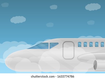 Airbus concept banner. Cartoon illustration of airbus vector concept banner for web design