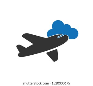 airbus flying on the sky icon vector 