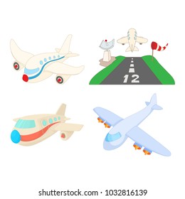 Airbus icon set. Cartoon set of airbus vector icons for web design isolated on white background