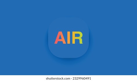 Aircoin, AIR cryptocurrency logo on isolated background with copy space. 3d vector illustration of Aircoin, AIR Token icon banner design concept.