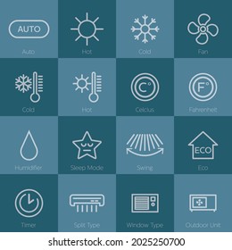 Aircondition icons vector illustrations. editable clipart.