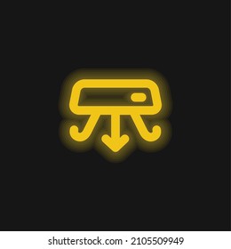 Aircondition Yellow Glowing Neon Icon