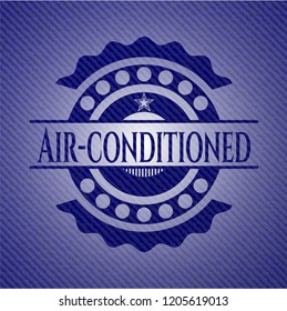 Air-conditioned badge with jean texture