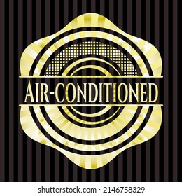 Air-conditioned gold emblem. Vector Illustration. Detailed. 