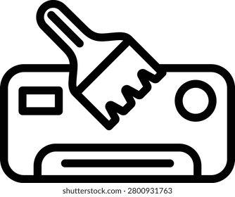 Airconditioner Cleaning Line Icon and Vector