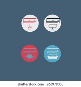 air-conditioner icon set