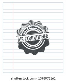 Air-conditioner with pencil strokes. Vector Illustration. Detailed.