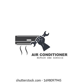 airconditioner repair and service vector icon illustration design template