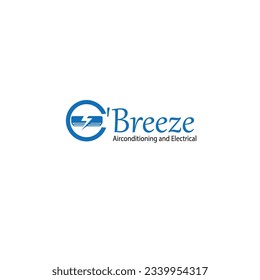 Aire acondicionado y logotipo eléctrico. logotipo de concepto de congelación. Símbolo de frigorífico o aire acondicionado.
