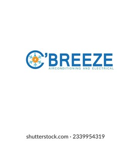 Aire acondicionado y logotipo eléctrico. logotipo de concepto de congelación. Símbolo de frigorífico o aire acondicionado.
