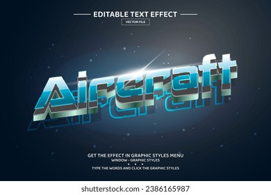 Aircraft 3D editable text effect template
