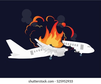 Aircraft accidents vector illustration