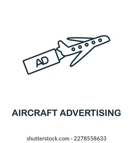 Aircraft Advertising line icon. Colored element sign from outdoor advertising collection. Outline Aircraft Advertising icon sign for web design, infographics and more.