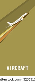 aircraft and air transportation vector label