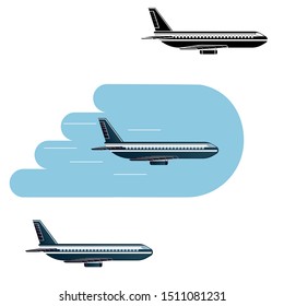 Aircraft. Airplane in the air. Vector illustration