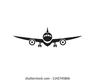 Aircraft, airplane, airline logo or label. Journey, air travel, airliner symbol. Vector illustration