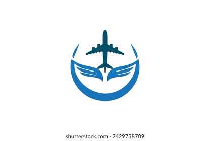 Aircraft, airplane, airline logo label. Journey, air travel, airliner symbol. Vector illustration Free Vector