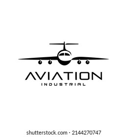 Aircraft airplane airline Logo Template Vector Illustration Design Silhouette. aviation transportation