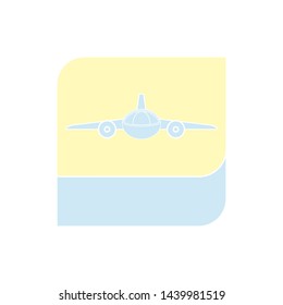 Aircraft or Airplane Icon, Flat Minimal Vector Silhouette on color background without sign