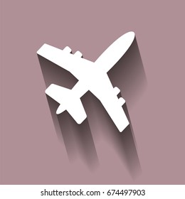 Aircraft or airplane icon. Flat vector illustration.